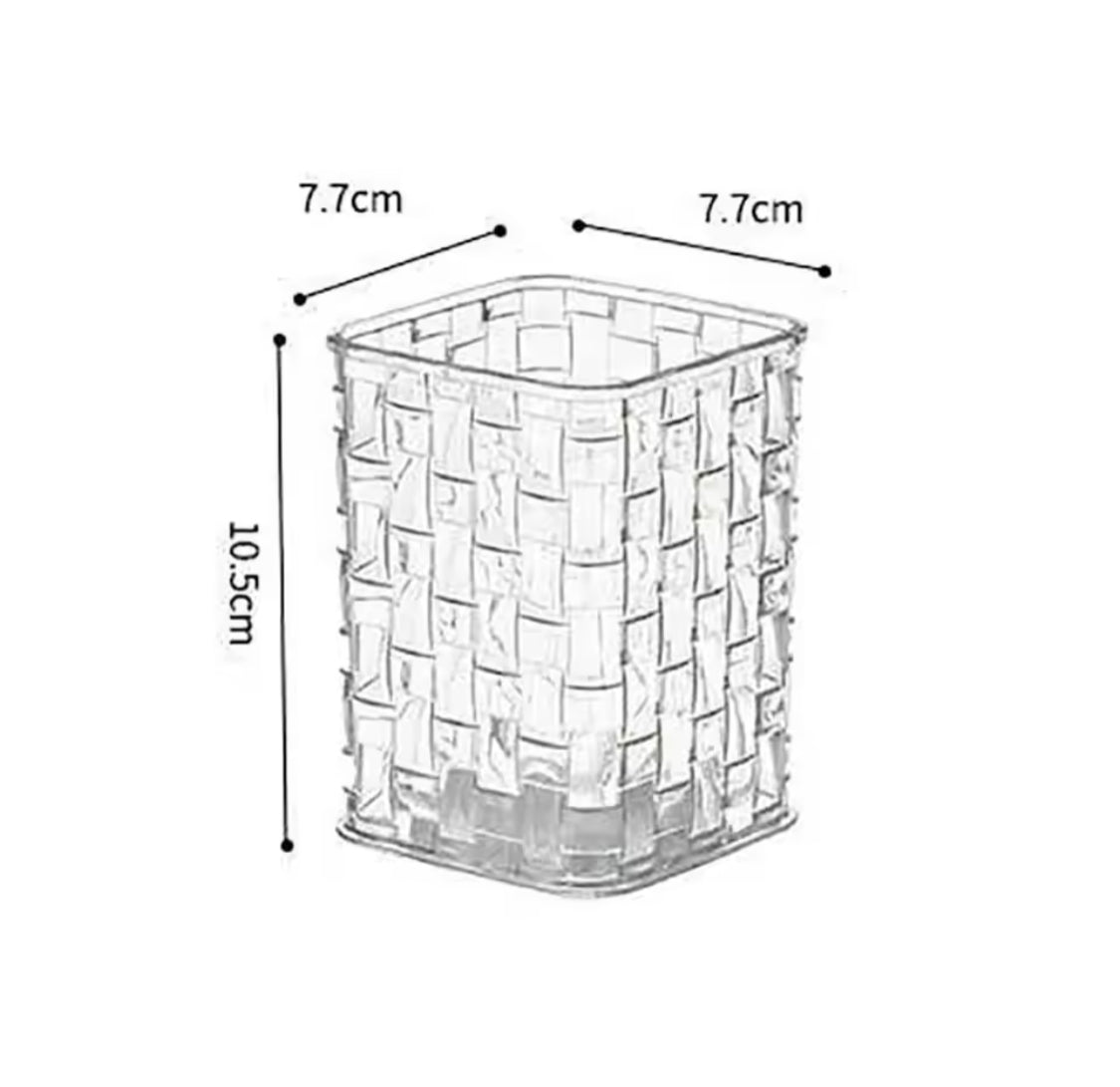 Acrylic Makeup Brush Storage Box, Rattan Weave Desk Cosmetic Organizer, Desktop Eyebrow Pencil Storage Bucket, Jewelry Cosmetic Organizer, Dressing Table Makeup Brush Organizer Acrylic Makeup Brush Storage Box, Rattan Weave Desk Cosmetic Organizer, Desktop Eyebrow Pencil Storage Bucket, Jewelry Cosmetic Organizer, Dressing Table Makeup Brush Organizer